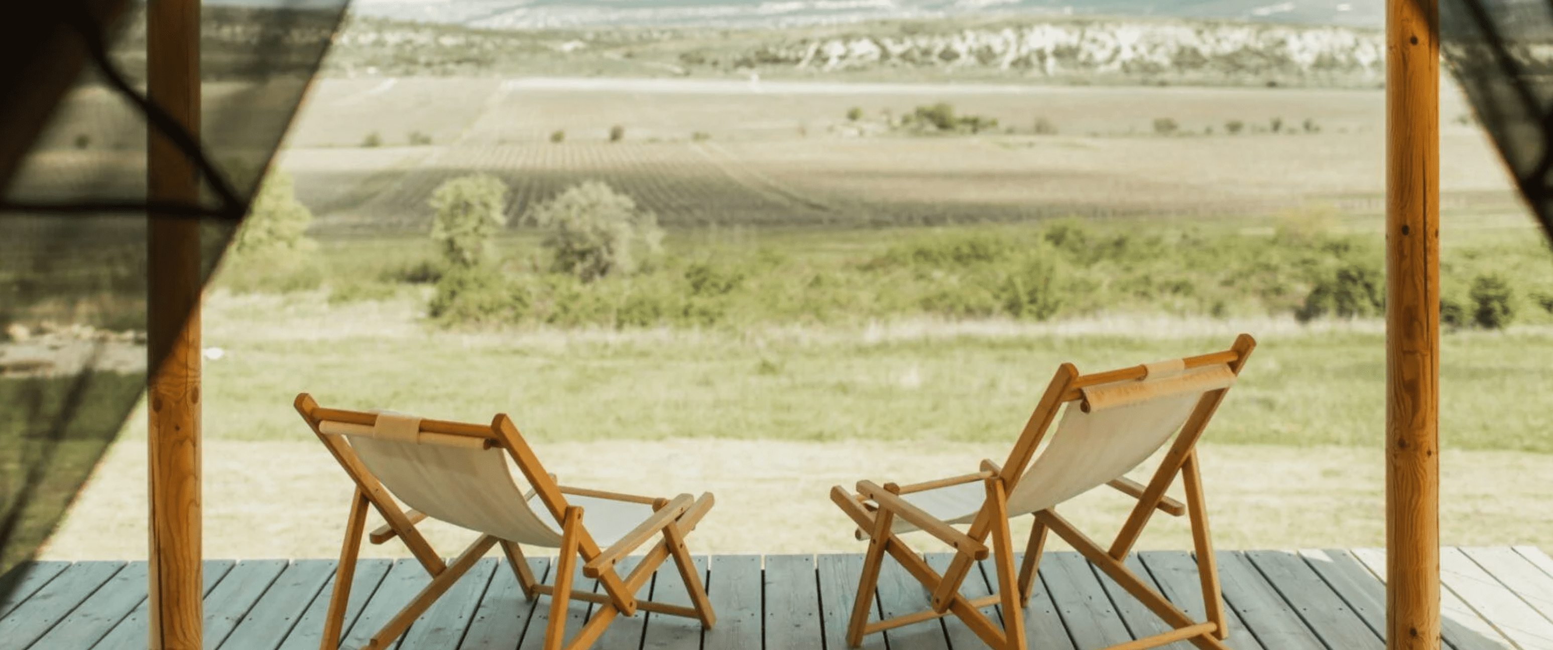 two chairs on a deck
