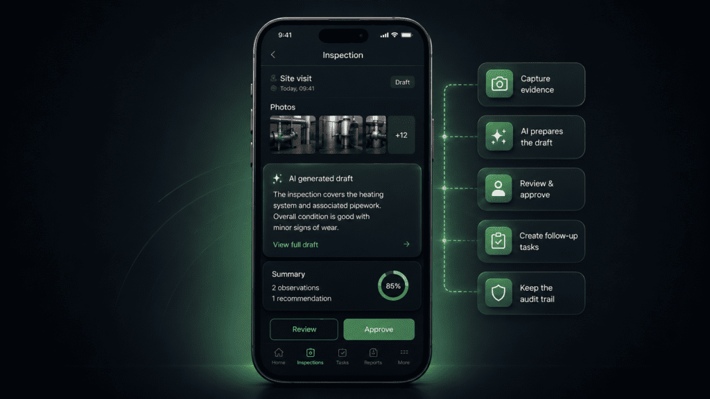 Inspect it AI inspection app on a smartphone