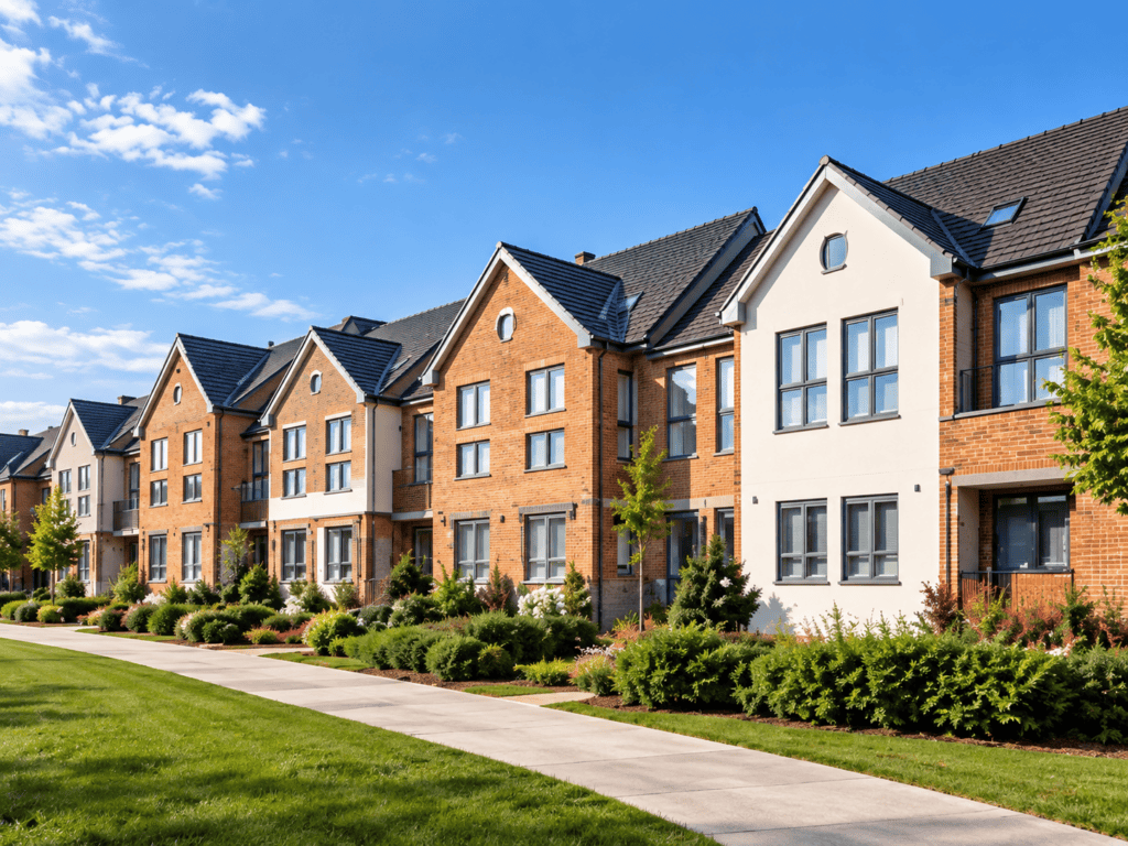 Row of new-build terraced houses