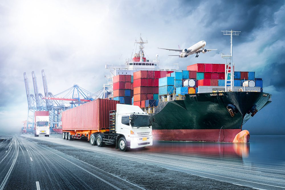 Logistics warehouse with goods ready for inspection